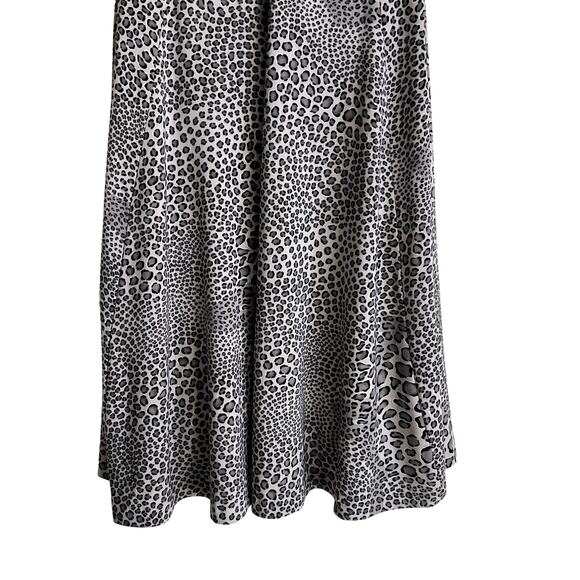 Norma Kamali Leopard Print Sexy Ruched Tank Mini Dress L Grey Animal Print Y2K - Picture 5 of 7